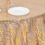 Sequin Mesh 120" Round Tablecloth Rose Gold/Gold - Seamless Wave Embroidered Table Cover