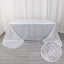 Polyester 90"x156" Rectangle Tablecloth Silver Metallic Fringe Shag Tinsel Table Cover