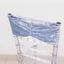 5 Pack Premium Crushed Velvet Chair Sashes Dusty Blue Ruffle Style - Textured Chair Bands for Stunning Event Decor