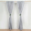2 Pack Silver Polyester Event Curtain Drapes, 10ftx8ft Backdrop Event Panels With Rod Pockets 130 GSM