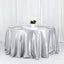 Satin 132" Round Tablecloth Silver - Stylish Seamless Table Cover