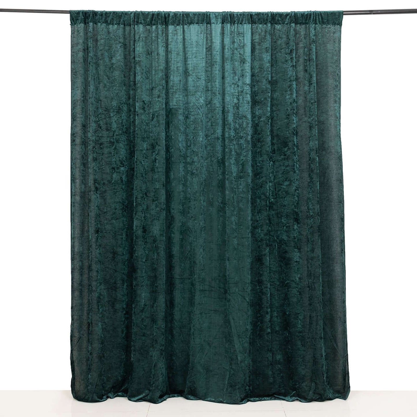 Hunter Emerald Green Crushed Velvet Backdrop Curtain â€“ 8ft x 8ft Event Drape with Rod Pocket, Privacy Panel for Photo Booths & Events