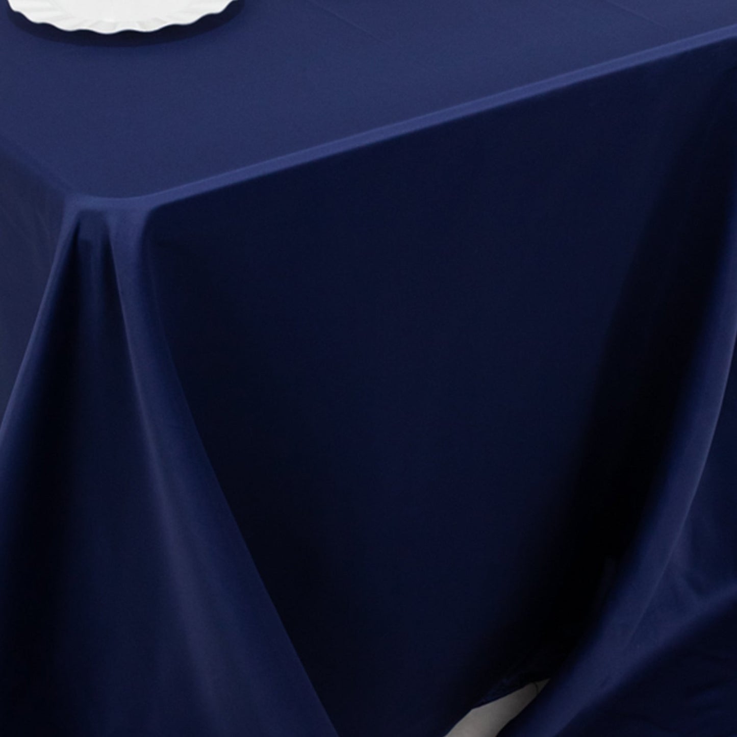 Lamour Satin 90"x132" Rectangle Tablecloth Navy Blue - Soft & Silk-Like Seamless Table Cover