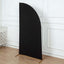 6ft Matte Black Spandex Half Moon Chiara Backdrop Stand Cover, Custom Fitted Wedding Arch Cover