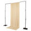 Beige 4-Way Stretch Spandex Event Curtain Drapes, Wrinkle Free Backdrop Event Panel with Rod Pockets - 5ftx12ft