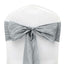 5 Pack Taffeta 6"x106" Chair Sashes Silver Accordion Crinkle Texture - Stylish Decor for Weddings & Gatherings