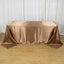 Satin Rectangular 90"x132" Tablecloth Taupe - Seamless Table Cover