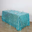 Sequin 90"x132" Rectangle Tablecloth Turquoise - Seamless Big Payette Table Cover