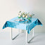 Metallic Foil Tablecloth Square Turquoise - Stylish Disposable Party Cover 50"x50"
