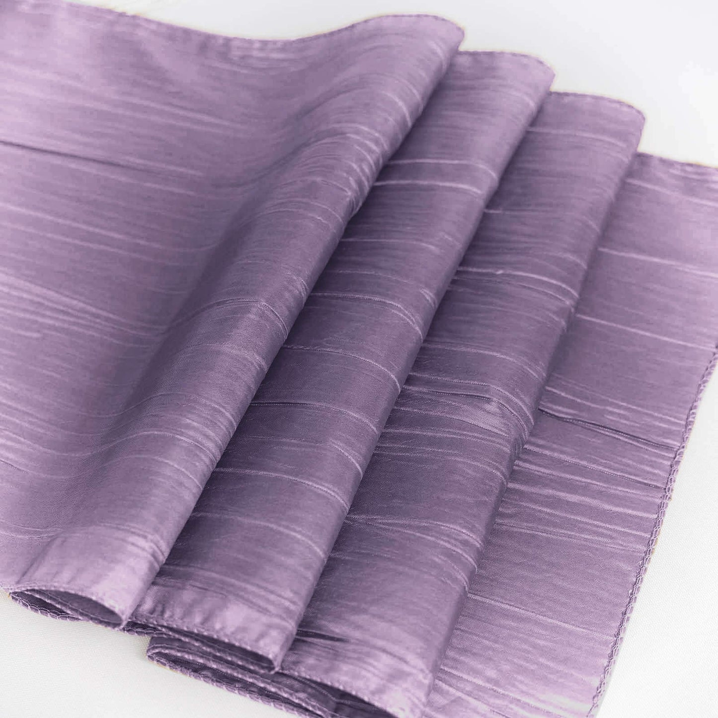 Taffeta 12"x108" Table Runner Violet Amethyst - Accordion Crinkle Design