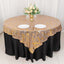 Mesh 72"x72" Table Overlay Square Tablecloth Rose Gold/Gold - Wave Embroidered Sequins Table Topper