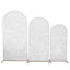 Set of 3 White Crushed Velvet Chiara Backdrop Stand Covers For Round Top Wedding Arches - 5ft, 6ft, 7ft