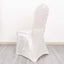 Crushed Velvet Spandex Banquet Chair Cover Fitted Slipcover White - Stretch 190GSM Slipcover with Foot Pockets for Weddings & Events