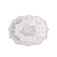 25-Pack Paper Dessert Plates in White with Lavender Lilac Damask Floral Print & Scallop Rim - Stylish Disposable 300GSM Floral Salad Appetizer Plates 8"
