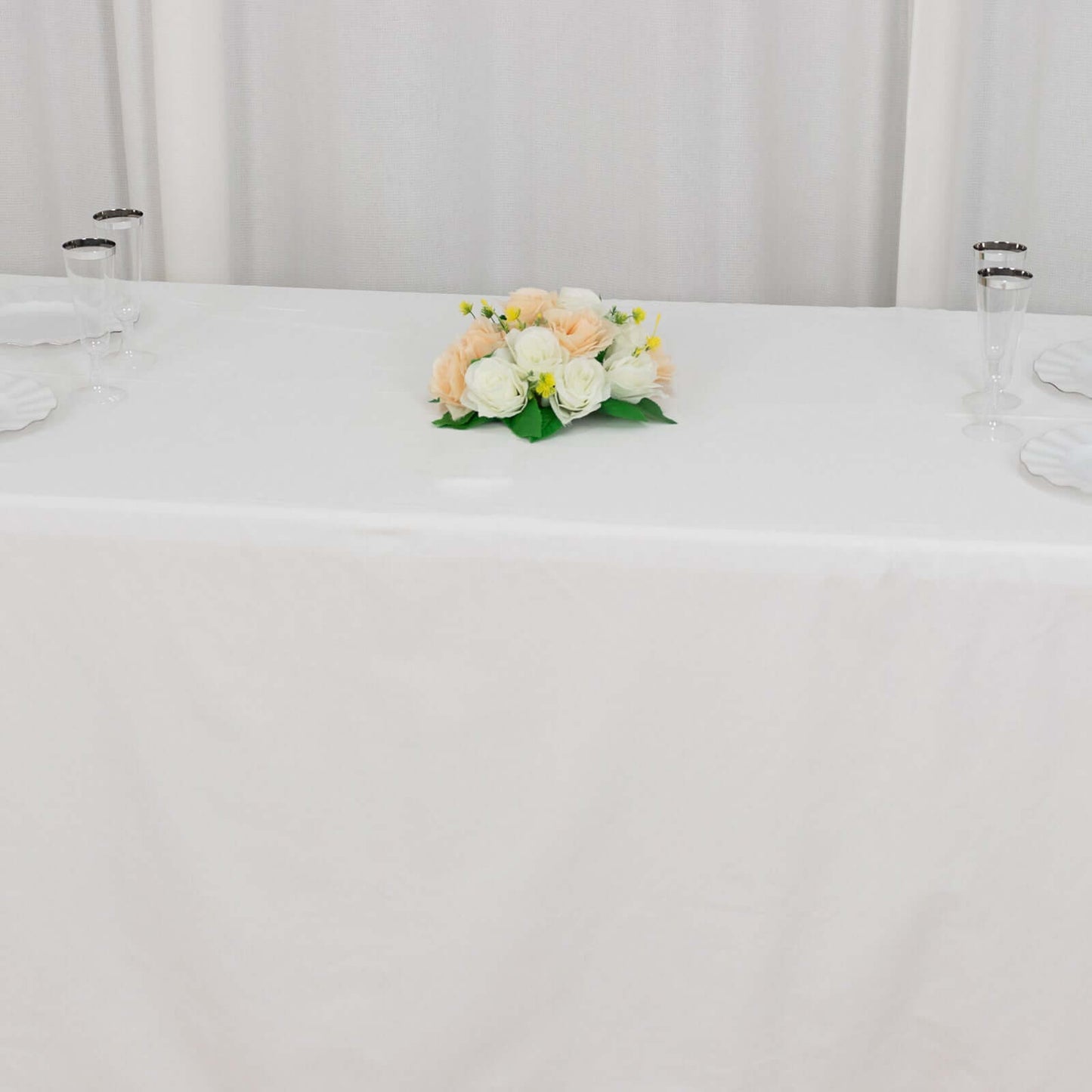 100% Cotton 90"x132" Rectangle Tablecloth White Linen - Seamless, Soft & Breathable Table Cover