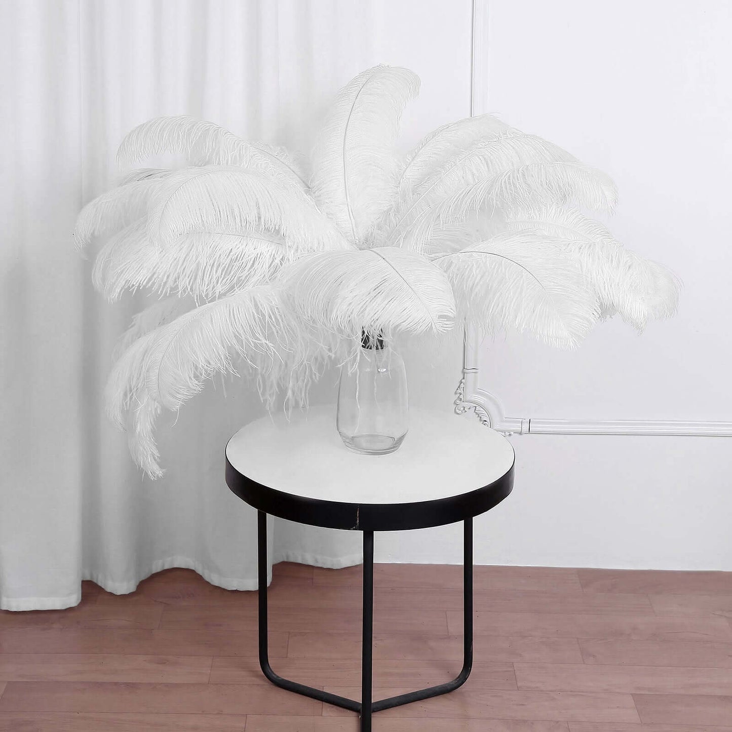 12 Pack White Natural Plume Ostrich Feathers Centerpiece Filler - 24"-26"