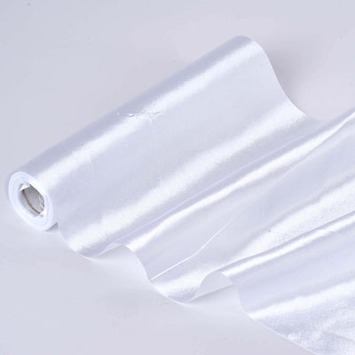 12"x10 Yards White Satin Fabric Bolt, DIY Craft Wholesale Fabric