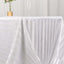 Satin Striped 90"x132" Rectangular Tablecloth White - Seamless Silky Smooth Wedding Decor