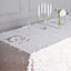Sequin 90"x156" Rectangle Tablecloth White - Seamless Big Payette Table Cover
