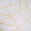 Polyester 90"x132" Rectangle Tablecloth White Seamless with Gold Foil Geometric Pattern - Wrinkle-Resistant Seamless Table Cover for Sophisticated Events