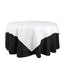 Taffeta 72"x72" Table Overlay Square Tablecloth White - Accordion Crinkle Design for Stylish Events
