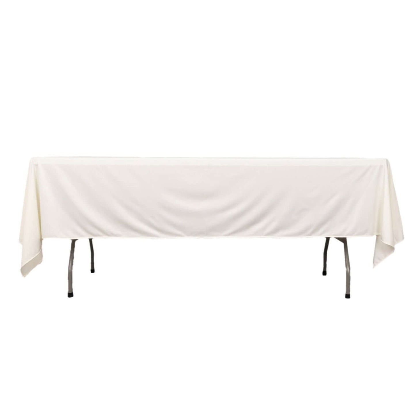 Scuba Rectangular 60"x102" Tablecloth Ivory - Wrinkle Free & Stain Resistant Table Cover