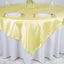 Satin 72"x72" Table Overlay Square Tablecloth Yellow - Smooth Finish Table Cover