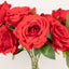 2 Bushes 17" Red Premium Silk Jumbo Rose Flower Bouquet, High Quality Artificial Wedding Floral Arrangements