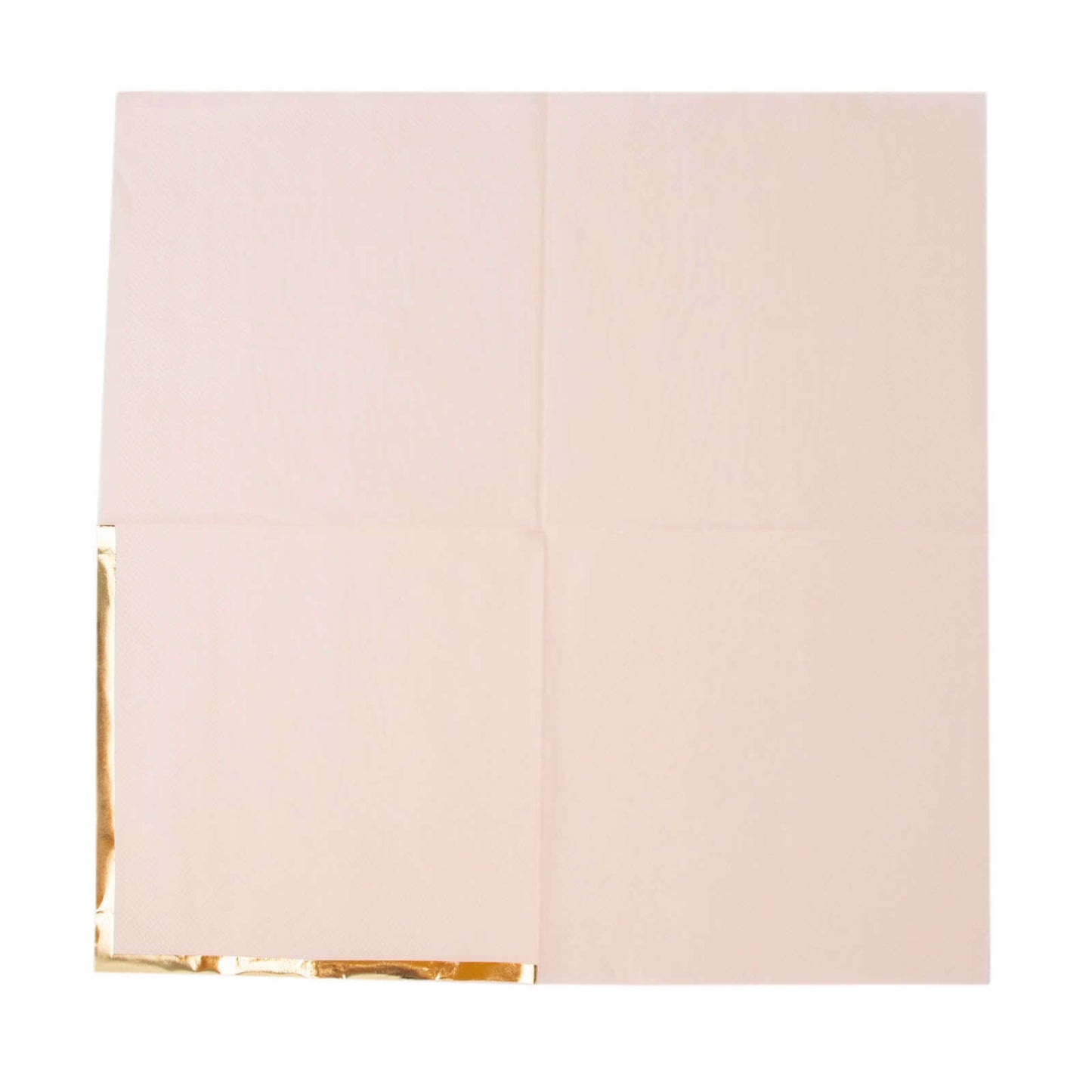 50-Pack Paper Beverage Napkins with Gold Foil Edge Blush - Disposable 2 Ply Cocktail Napkins for Events 6.5"x6.5"