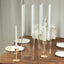2-Pack Clear Glass Candelabra Shades Open End Hurricane Design - Stylish Table Centerpiece 24"