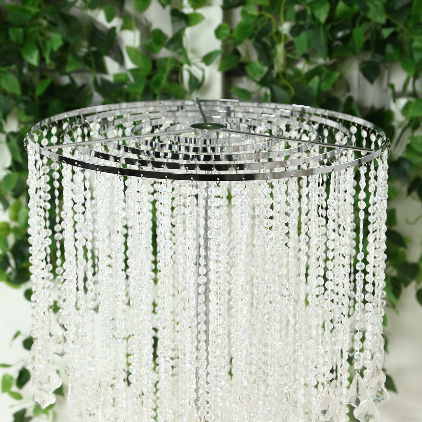4ft Table Centerpiece in Crystal Beaded Waterfall Chandelier Style â€“ Cascading Metal Floral Stand for Weddings & Luxury Event DÃ©cor