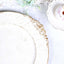 6-Pack Acrylic Round Charger Plates 13" in White Washed with Gold Embossed Baroque Rim, Antique Decorative Dinner Party Charger Tableware
