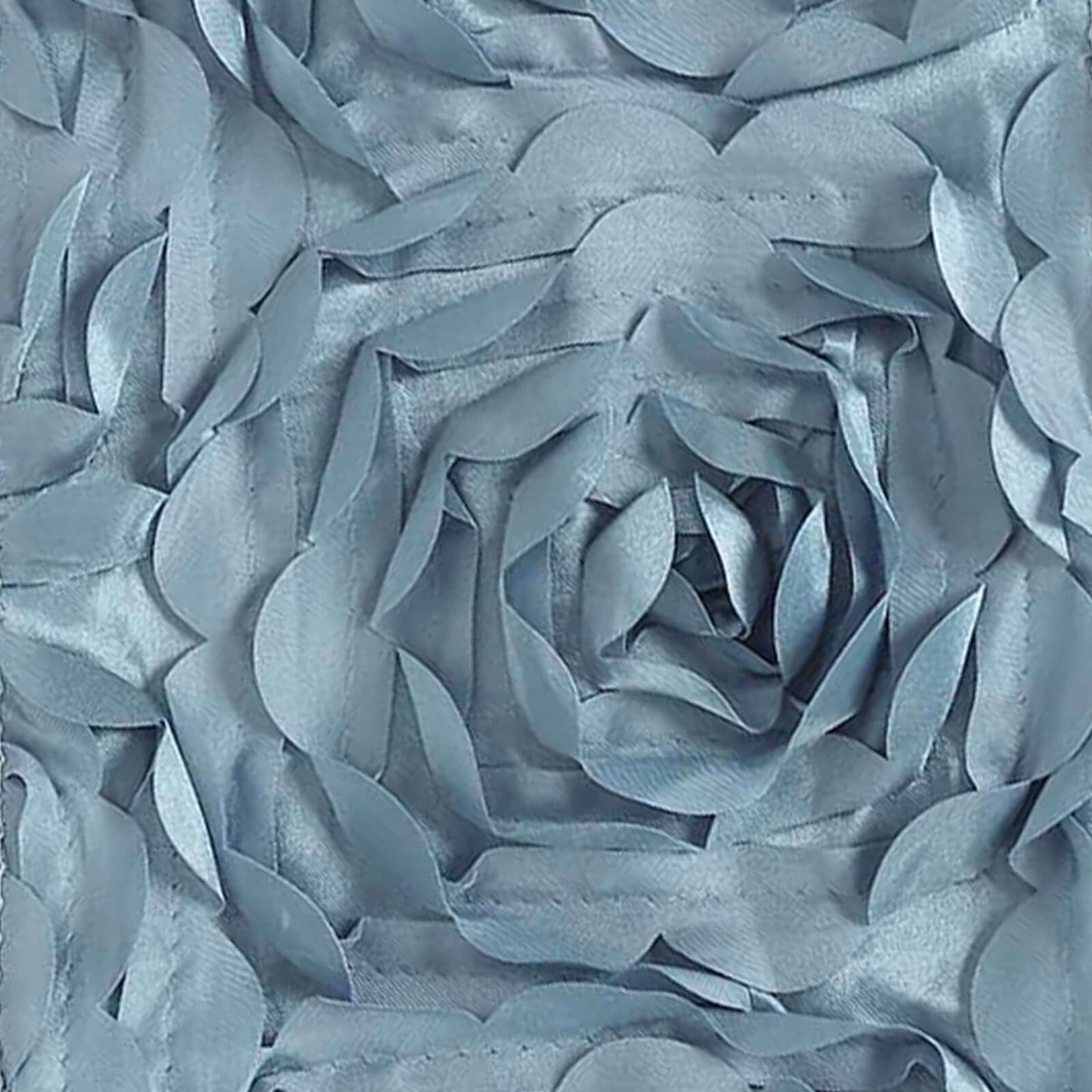 5 Pack Satin Spandex Chair Sashes Dusty Blue - Rosette Design Stretch Chair Bands 6"x14"