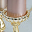 Set of 3 Candle Holder Stands Gold Mercury Glass Pillar Design - Stylish Votive Centerpieces for Tables & Decor 7", 8", 10"