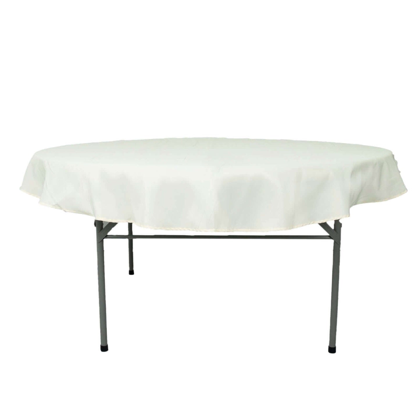 Premium Polyester 70" Round Tablecloth Ivory - Stain and Wrinkle-Resistant 220GSM Table Cover