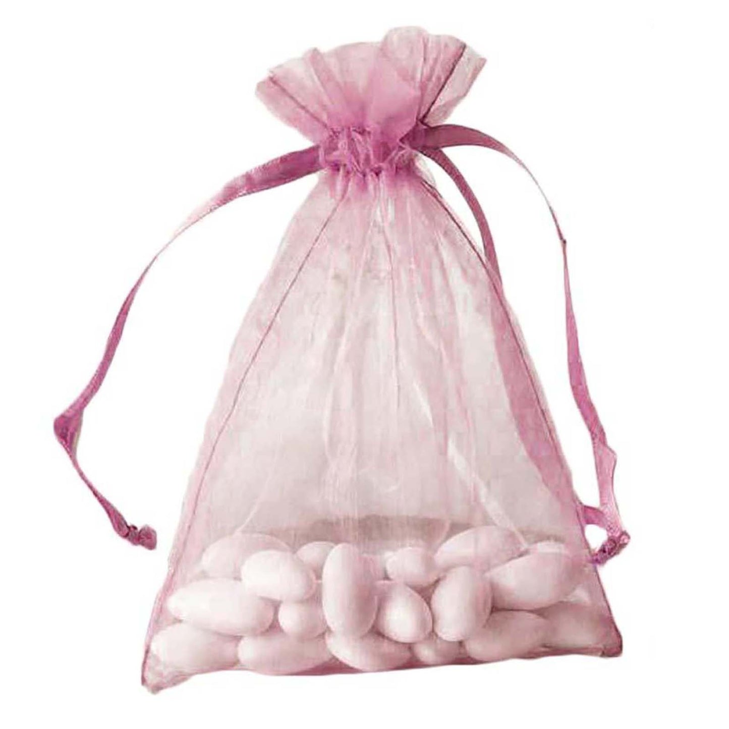 10 Pack 5"x7" Pink Organza Drawstring Wedding Party Favor Gift Bags