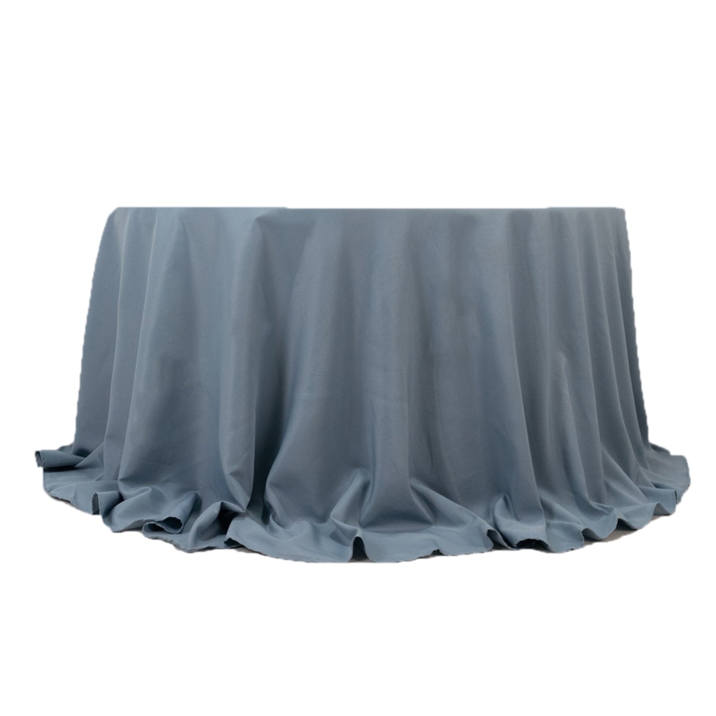 Premium Polyester 132" Round Tablecloth Dusty Blue - Seamless 220GSM Wrinkle-Resistant Table Cover