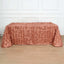 Taffeta 90"x156" Rectangle Tablecloth Terracotta (Rust) | 3D Leaf Petal Design Seamless Table Cover