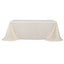 Polyester 90"x132" Rectangle Tablecloth Ivory - Rounded Corners and Seamless Table Cover