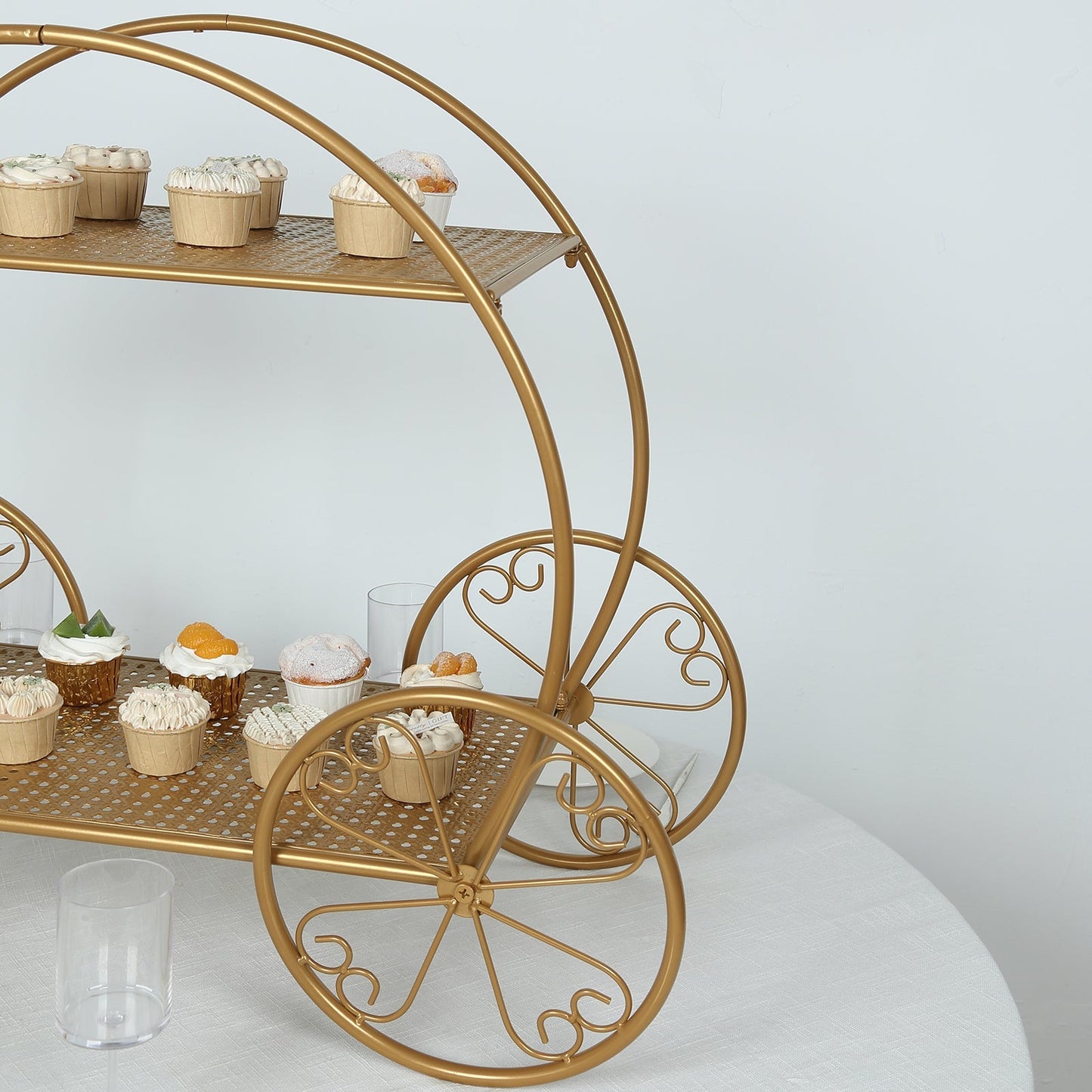 2-Tier Metal Cupcake Stand Gold - Centerpiece Dessert Display Stand for Pastries & Party Favors 28"