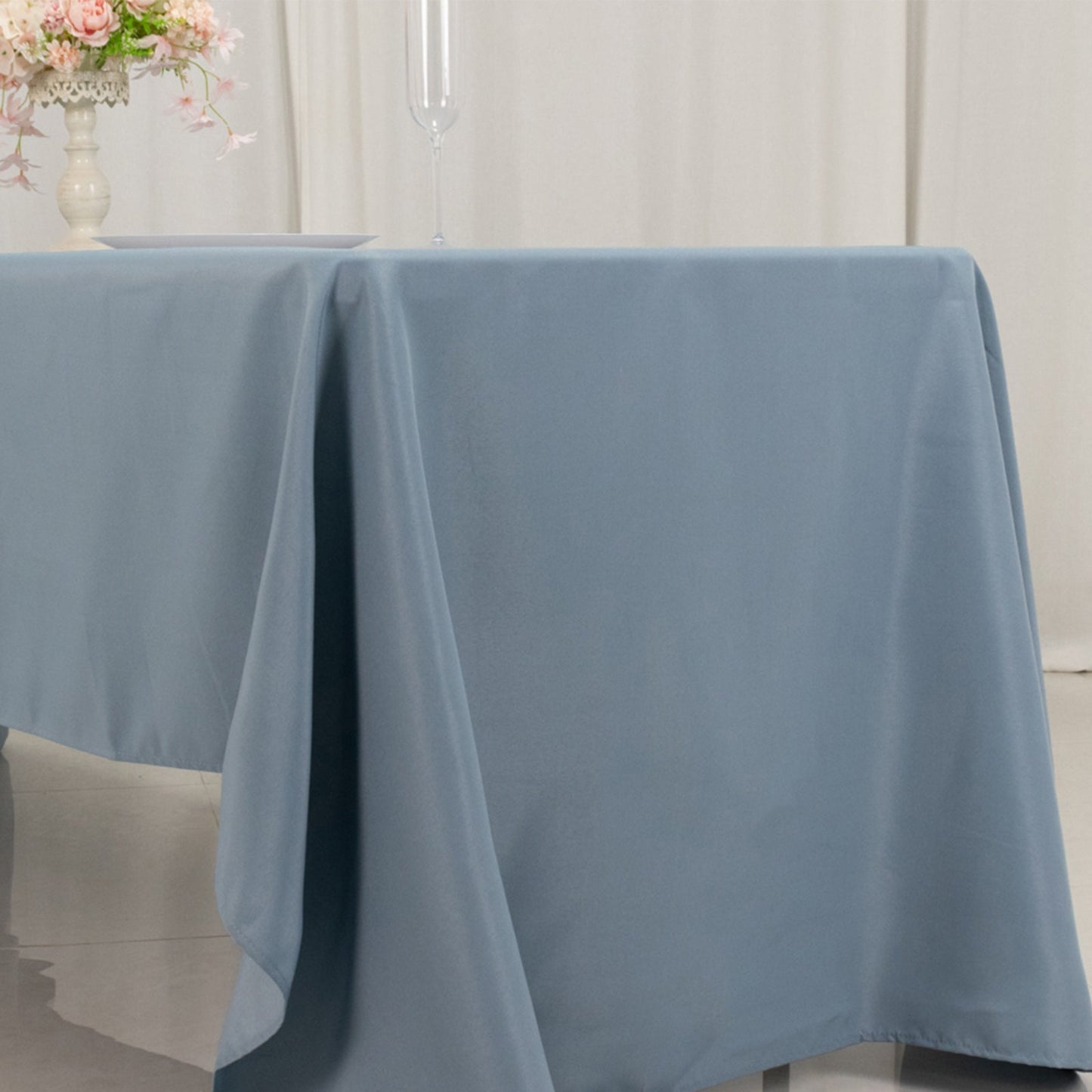 Premium Polyester 60"x126" Rectangle Tablecloth Dusty Blue - Stain-Resistant 220GSM Finish Table Cover