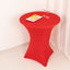 Spandex 36" Round Cocktail Table Cover Red - Easy to Maintain Stretch Fitted Highboy Tablecloth