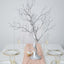 Manzanita Tree Centerpiece Metallic SIlver with 8 Acrylic Bead Chains for Weddings Parties & Event Displays 34"