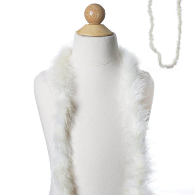 Marabou Ostrich Feather Boa Ivory Deluxe Soft and Fluffy Design - Party Accessory 2 Yards