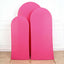 Set of 3 Matte Fuchsia Spandex Fitted Chiara Backdrop Stand Cover For Round Top Wedding Arch - 5ft, 6ft, 7ft