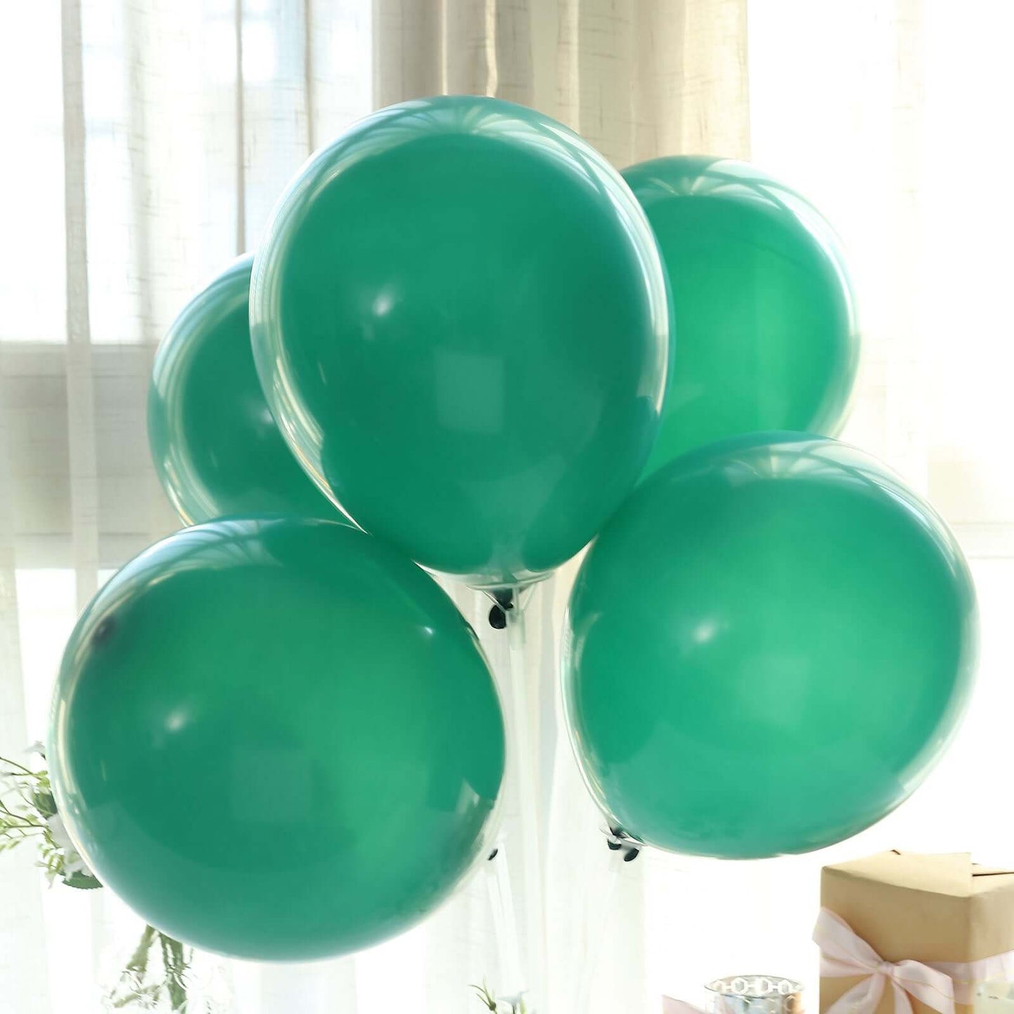 25 Pack 12" Matte Pastel Hunter Emerald Green Helium Air Latex Party Balloons