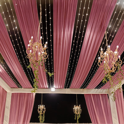 Mauve Cinnamon Rose Sheer Backdrop Drape â€“ 5ftx32ft Wedding Arch & Ceiling Decor Panel Wrinkle Free with Soft Shimmer