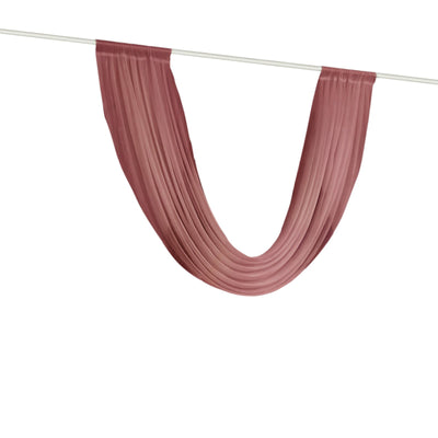 Mauve Cinnamon Rose Sheer Chiffon Valance Curtain 4ft x 6ft â€“ Wedding Arch Drape with Rod Pocket Voile Backdrop Panel