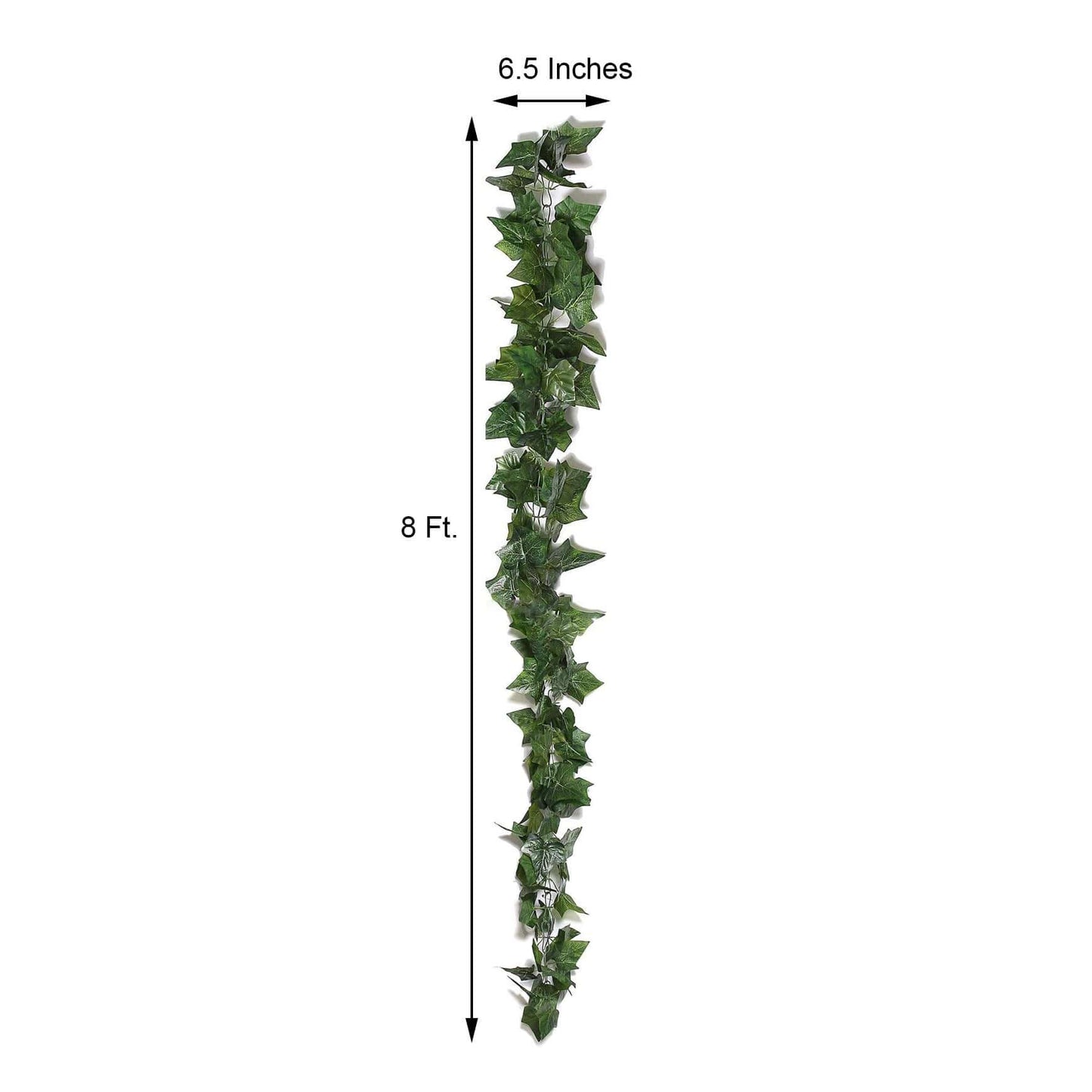 8ft Dark Green UV Protected Artificial Silk Ivy Leaf Garland Vine, Outdoor Indoor