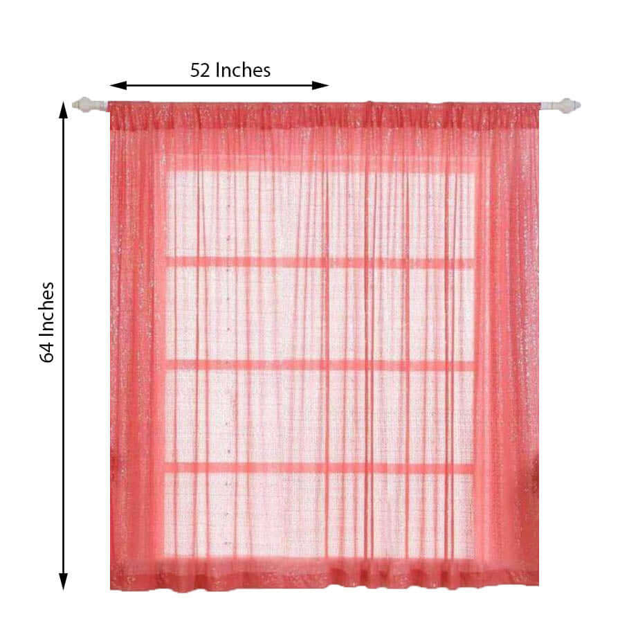 Pack of 2 52"x64â€ Coral Sequin Curtains With Rod Pocket Window Treatment Panels - Clearance SALE